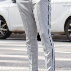 Men’s Slim Fit Grey Formal Pants – Modern Tailored Style